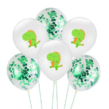 Load image into Gallery viewer, Birthday Party Dinosaur Latex Sequin Balloon Party Atmosphere Decoration Dinosaur Set, Dinosaur Green Sequins, Dinosaur Green Dots, Dinosaur Champagne Gold Glitter, Dinosaur Green Agate Balloons, Dinosaur White Dots, Sequin Bouquet Set                 ...
