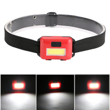Load image into Gallery viewer, 2 PCS Mini COB LED Headlamp Adjustable Camping Torch Lamp Light with 3 Modes, Black, Blue, Red, White