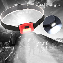Load image into Gallery viewer, 2 PCS Mini COB LED Headlamp Adjustable Camping Torch Lamp Light with 3 Modes, Black, Blue, Red, White