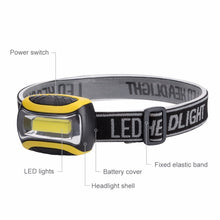 Load image into Gallery viewer, Outdoor Head lamp COB LED Headlamp Flashlight 3 Mode Head Light Headlight Linterna Frontal Torch For Bicycle Fishing Light