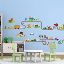 Load image into Gallery viewer, Cartoon Track Car Children Bedroom Wall Stickers Decorative Green Wall Stickers, ZY082, ZY083