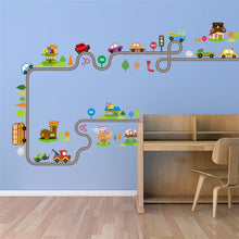 Load image into Gallery viewer, Cartoon Track Car Children Bedroom Wall Stickers Decorative Green Wall Stickers, ZY082, ZY083