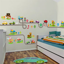 Load image into Gallery viewer, Cartoon Track Car Children Bedroom Wall Stickers Decorative Green Wall Stickers, ZY082, ZY083