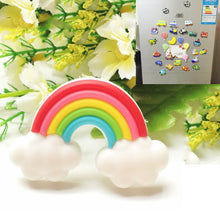 Load image into Gallery viewer, 10 PCS Home Fridge Magnets Decorative Message Stickers Children Whiteboard Stickers, Cloud, Rainbow, Sunflower, Coconut Tree, Yellow Sun, Castle