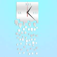 Load image into Gallery viewer, Mirror Clock Personality Wall Clock Three-dimensional Wall Decoration Mosaic Wall Clock