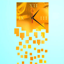 Load image into Gallery viewer, Mirror Clock Personality Wall Clock Three-dimensional Wall Decoration Mosaic Wall Clock