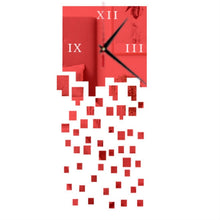 Load image into Gallery viewer, Mirror Clock Personality Wall Clock Three-dimensional Wall Decoration Mosaic Wall Clock