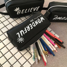 Load image into Gallery viewer, Large Black Letter Creative Silicone Pen Box Pencilcase School Stationery Supplies