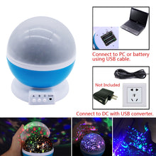 Load image into Gallery viewer, Stars Starry Sky LED Battery USB  Night Light Projector Luminaria Moon Novelty Table Night Lamp for Children, Blue, Pink, Purple