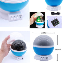 Load image into Gallery viewer, Stars Starry Sky LED Battery USB  Night Light Projector Luminaria Moon Novelty Table Night Lamp for Children, Blue, Pink, Purple