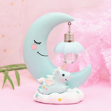 Load image into Gallery viewer, Moon Resin Cartoon Romantic Bedroom Decor Night Lamp Baby Kids Birthday Xmas Gift, Blue, Pink