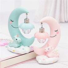 Load image into Gallery viewer, Moon Resin Cartoon Romantic Bedroom Decor Night Lamp Baby Kids Birthday Xmas Gift, Blue, Pink