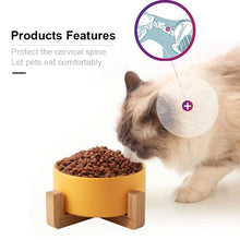 Load image into Gallery viewer, Cat Bowl Dog Pot Pet Ceramic Bowl, 13cm/400ml Single Bowl, 13cm/400ml Single Bowl With Wooden Stand, 13cm/400ml Double Bowl With Wooden Stand, 15.5cm/850ml Single Bowl, 15.5cm/850ml Single Bowl With Wooden Stand
