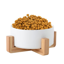 Load image into Gallery viewer, Cat Bowl Dog Pot Pet Ceramic Bowl, 13cm/400ml Single Bowl, 13cm/400ml Single Bowl With Wooden Stand, 13cm/400ml Double Bowl With Wooden Stand, 15.5cm/850ml Single Bowl, 15.5cm/850ml Single Bowl With Wooden Stand