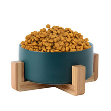 Load image into Gallery viewer, Cat Bowl Dog Pot Pet Ceramic Bowl, 13cm/400ml Single Bowl, 13cm/400ml Single Bowl With Wooden Stand, 13cm/400ml Double Bowl With Wooden Stand, 15.5cm/850ml Single Bowl, 15.5cm/850ml Single Bowl With Wooden Stand
