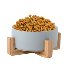 Load image into Gallery viewer, Cat Bowl Dog Pot Pet Ceramic Bowl, 13cm/400ml Single Bowl, 13cm/400ml Single Bowl With Wooden Stand, 13cm/400ml Double Bowl With Wooden Stand, 15.5cm/850ml Single Bowl, 15.5cm/850ml Single Bowl With Wooden Stand