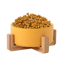 Load image into Gallery viewer, Cat Bowl Dog Pot Pet Ceramic Bowl, 13cm/400ml Single Bowl, 13cm/400ml Single Bowl With Wooden Stand, 13cm/400ml Double Bowl With Wooden Stand, 15.5cm/850ml Single Bowl, 15.5cm/850ml Single Bowl With Wooden Stand