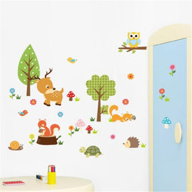 Simple DIY Forest Animals Owl Room Bedroom Background Voor Wall Stickers
