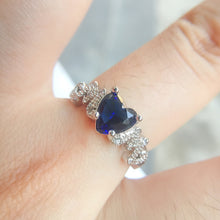 Load image into Gallery viewer, 925 Sterling Silver Women Heart Pattern Diamond Ring, 6, 7, 8, 9, 10