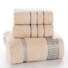 Load image into Gallery viewer, 3 PCS Plaid Cotton Towel Bath Set