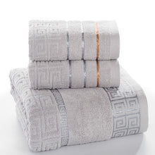 Load image into Gallery viewer, 3 PCS Plaid Cotton Towel Bath Set