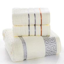 Load image into Gallery viewer, 3 PCS Plaid Cotton Towel Bath Set