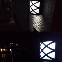Load image into Gallery viewer, Solar Powered LED Wall Light Outdoor Waterproof Energy Saving Street Garden Lamp, White Light, Warm White