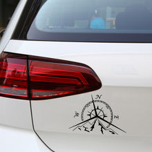 Load image into Gallery viewer, 5 PCS NSWE Fashion Mountains Compass Rose Decal Nautical Compass Navigate Car Sticker, Size: 13.7x9.4cm, 5 PCS Black, 5 PCS  Silver