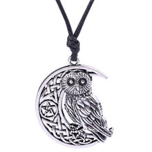 Load image into Gallery viewer, Owl Great Wisdom Ancient Silver Ancient Gold Couple Necklace, Antique Silver Plated, Antique Gold Plated
