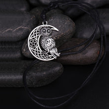 Load image into Gallery viewer, Owl Great Wisdom Ancient Silver Ancient Gold Couple Necklace, Antique Silver Plated, Antique Gold Plated