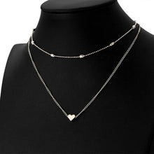 Load image into Gallery viewer, Jewelry Vintage Simple Copper Heart Multi - Layer Clavicle Necklace Wholesale Necklace, Silver, gold