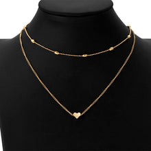Load image into Gallery viewer, Jewelry Vintage Simple Copper Heart Multi - Layer Clavicle Necklace Wholesale Necklace, Silver, gold