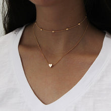 Load image into Gallery viewer, Jewelry Vintage Simple Copper Heart Multi - Layer Clavicle Necklace Wholesale Necklace, Silver, gold
