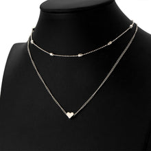 Load image into Gallery viewer, Jewelry Vintage Simple Copper Heart Multi - Layer Clavicle Necklace Wholesale Necklace, Silver, gold