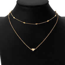 Load image into Gallery viewer, Jewelry Vintage Simple Copper Heart Multi - Layer Clavicle Necklace Wholesale Necklace, Silver, gold