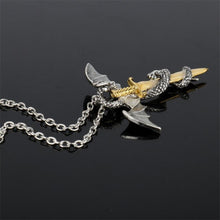 Load image into Gallery viewer, Luminous Jewelry Dragon Sword Pendant Necklace Dark Anime Necklace
