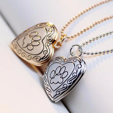 Load image into Gallery viewer, DIY Heart-shaped Photo Frame Memory Locket Pendant Necklace Jewelry, gold, silver