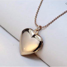 Load image into Gallery viewer, DIY Heart-shaped Photo Frame Memory Locket Pendant Necklace Jewelry, gold, silver