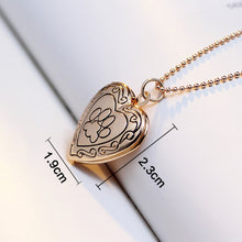 Load image into Gallery viewer, DIY Heart-shaped Photo Frame Memory Locket Pendant Necklace Jewelry, gold, silver