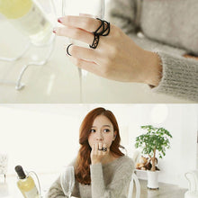 Load image into Gallery viewer, 3 PCS Women Punk Black Matte Ring Set