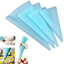 Load image into Gallery viewer, 4 PCS Silicone Icing Piping Cream Pastry Bag Nozzle DIY Cake Decorating Tools, Cream Pastry Bag(Blue), Cream Pastry Bag(White), Cream Pastry Bag(Pink), Cream Pastry Bag(Green)