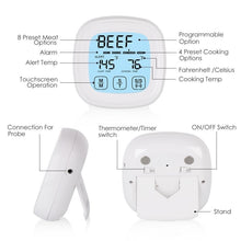 Load image into Gallery viewer, Home Tactile Screen Electronic Barbecue Thermometer Kitchen Food Therapeutic Timer