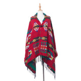 Autumn And Winter Horn Buckle Ethnic Style Hooded Cloak Shawl Bohemian Hooded Shawl