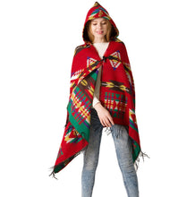 Load image into Gallery viewer, Autumn And Winter Horn Buckle Ethnic Style Hooded Cloak Shawl Bohemian Hooded Shawl