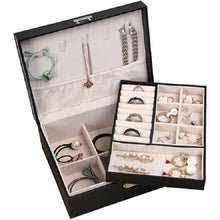 Load image into Gallery viewer, Portable Leather Jewelry Storage Box Necklace Ring Watch Storage Box, Single Layer, Double Layer