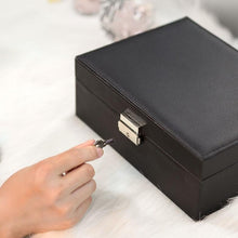 Load image into Gallery viewer, Portable Leather Jewelry Storage Box Necklace Ring Watch Storage Box, Single Layer, Double Layer