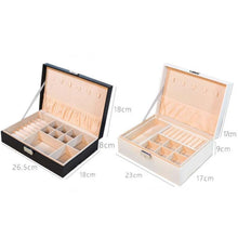 Load image into Gallery viewer, Portable Leather Jewelry Storage Box Necklace Ring Watch Storage Box, Single Layer, Double Layer