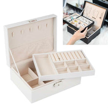 Load image into Gallery viewer, Portable Leather Jewelry Storage Box Necklace Ring Watch Storage Box, Single Layer, Double Layer
