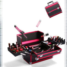 Load image into Gallery viewer, Professional Makeup Box Beauty Salon Manicure Toolbox, Red, Black, Pink, Magic Red, Coral Powder, Elegant Black, Noble Powder, Silver, Oversized Black, Oversized Pink