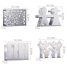 Load image into Gallery viewer, Restaurant Hotel Napkin Nolder Paper Towel Holder Stainless Steel Square Towel Holder, Tableware (Sanding), Grilles (Sanding), Grilles (Bright Light), Plant (Sanding), Lovers (Sanding)